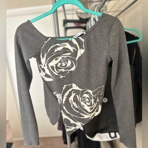 Berska ribbed top off shoulder